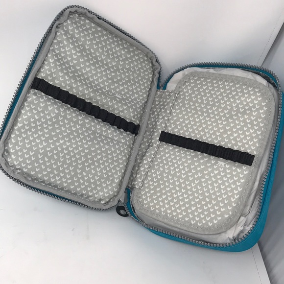 KIPLING Pen Case NWT Cool Blue w/gorilla key chain - Picture 5 of 13